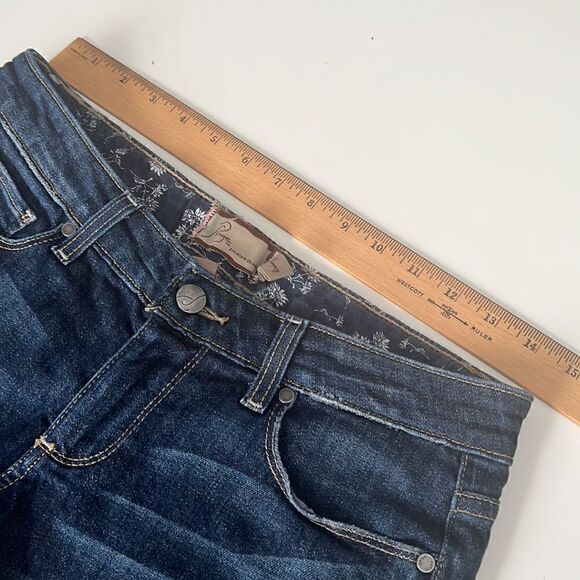 Paige Jimmy Jimmy Short Dark Blue Cutoff Distressed Frayed Women’s Shorts Sz 24 - Picture 5 of 11